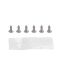Slick Silver Under Desk Laptop Mount With Solid Aluminum Shelf And Anti Scratch Silicone Pads, includes screws and adhesive pads for assembly.
