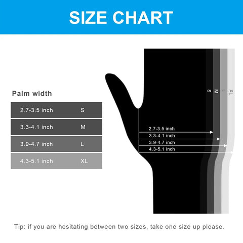 Size chart for Thick Nitrile Disposable Medical Exam Gloves 6 Mil Powder Free Latex Free X Large, Case Of 1000
