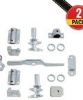 Two Pack Container Door Lock Parts Kit Without Operation Bar For Shipping Containers, Rugged Latch Components Include Bar End Insert One Inch Outer Diameter And Plastic Sleeve One And A Half Inch Inner Diameter, Great For Repairs, showing components.