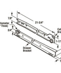 Top Shelf Bottom Mount Drawer Slides For Rv And Mobile Homes Fresh White Powder Coated Finish showing detailed dimensions and brackets.