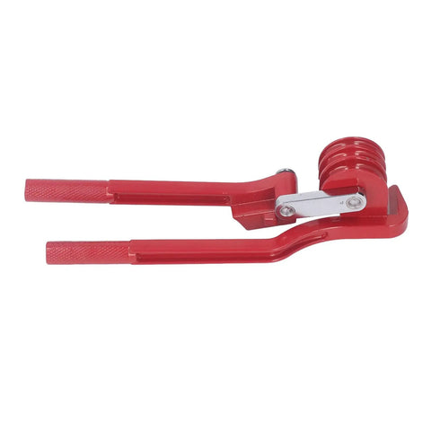 Heavy Duty Manual Pipe Bender For Copper Brass Aluminum And Steel delivering smooth 180 degree turns with red handle design.