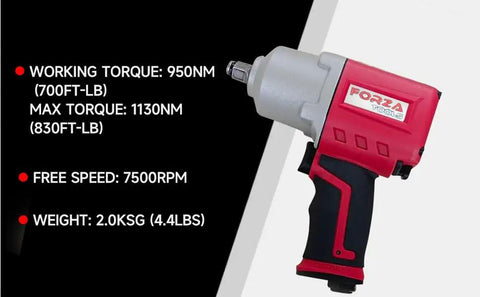 1/2 Inch Composite Air Impact Wrench Pumping Out Eight Hundred Thirty Ft Lbs Of Raw Torque With A Sweet Three Mode Power Dial