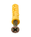 Close-up of a screw from the Heavy Duty 50 Piece Drywall Anchors And Screws Kit For Plasterboard Walls, showcasing cross tip drive.