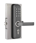 Side view of All Metal Mechanical Door Lock MX230G With Six Digit Keypad And Key Entry, No Power Needed, Gray