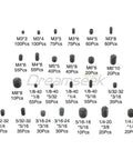 Screw Assortment Kit With Hex Drive Cup Point Grub Screws 1145-Piece SAE And Metric Set Includes Custom Hex Keys And Tweezers For Home Repairs, DIY Projects, And Handy Fixes., assorted SAE and metric sizes laid out on white background