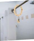 Khaki 2 pack curtain rings with clips anti slip shower drapery hooks for stable curtain suspension and smooth glide rod