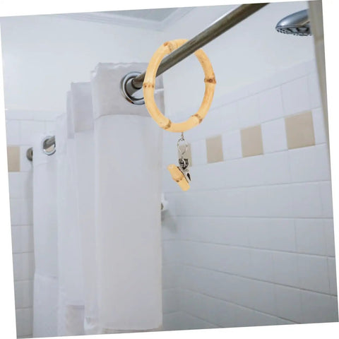 Khaki 2 pack curtain rings with clips anti slip shower drapery hooks for stable curtain suspension and smooth glide rod