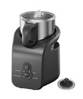 4-In-1 Milk Frother And Warmer For Hot Or Iced Lattes Cappuccinos And Macchiatos, Barista-Grade Foam Electric Steamer 12.5oz Stainless Steel Milk Warmer with controls and whisk attachment