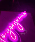 USB Powered Acrylic Wall Light For Home Decor Vibe, LED neon pink "go gorgeous" sign, 45cm by 21cm, shatter resistant