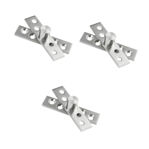 Three Piece 360 Degree Rotating Door Hinges Center Pivot Set For Easy Install Durable Painted Finish Smooth Operation Includes Hardware