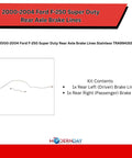 Ford Rear Axle Brake Line Kit Stainless Steel For 1999 2004 F 250 F 350 Super Duty And Excursion Pro Grade Heavy Duty Replacement