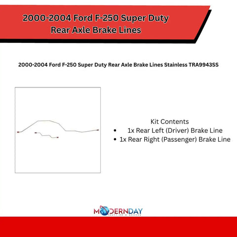 Ford Rear Axle Brake Line Kit Stainless Steel For 1999 2004 F 250 F 350 Super Duty And Excursion Pro Grade Heavy Duty Replacement