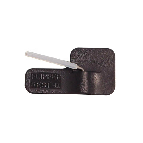 Flipper Arrow Rest For Right Hand Black With Folding Arm And Return Spring, Ultra Thin Design, Close-up View