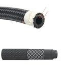 Pro 6AN To 3/8 Inch Fuel Line Hose Kit With Nylon Braided Steel Construction For Universal Car Install And Custom Builds Plus Extra Long 20 Foot Fuel Tubing Length, 3/8 inch hose close-up