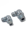 Two metal angled nozzles from 80 Piece Grease Fitting Assortment Kit With Angled And Straight Nozzles for automotive maintenance.