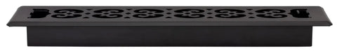 Scroll Design Floor Register 2x14 Textured Black Steel Vent Cover With Easy Drop In Install No Tools Required Durable Powder Coated Finish