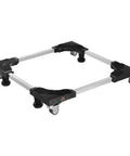 Adjustable Mini Fridge Stand 27.5-35.4 Inches Tall Universal Mobile Base with heavy-duty steel and four wheels for easy moving.