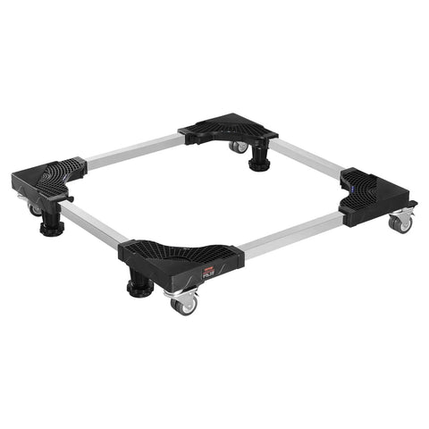 Adjustable Mini Fridge Stand 27.5-35.4 Inches Tall Universal Mobile Base with heavy-duty steel and four wheels for easy moving.