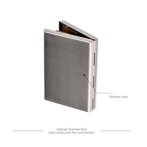 RFID Blocking Stainless Steel Card Holder Wallet Slick Metal Card Case for men and women, closed view