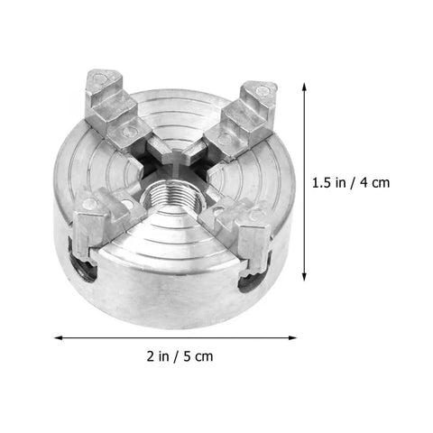 Mini 4-Jaw Lathe Chuck Manual Clamp Hand Chuck For Precision Machining And DIY Metalworking, Adjustable Zinc Alloy Jaws