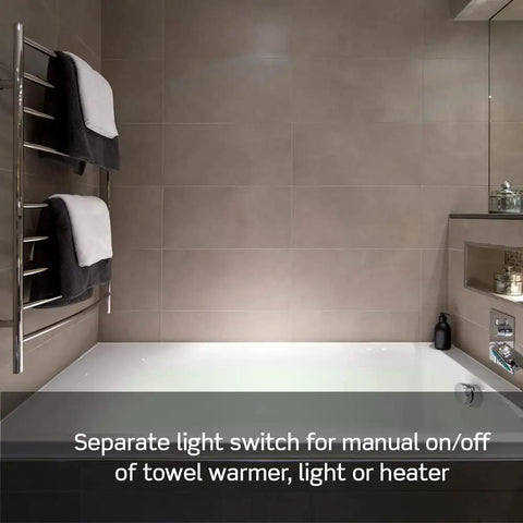 Bathroom with dual combination humidity sensor, separate light switch for exhaust fan, auto humidity ventilation control
