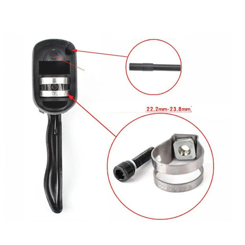 Aluminum Alloy Road Bike Brake Levers Set Replacement Handles for Road Cycling, showing size and parts for 2.22-2.38cm handlebars.