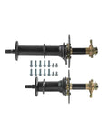 Rear Axle Kit Differential With Beefed Up 36V 1000W Brushless Motor for DIY Racing, bolts included, black metal, side view.