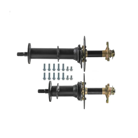 Road Ready 30 Inch Rear Axle Kit With 48V 1000W Brushless Motor And 60 Amp Controller Plus Diff Gearbox And Foot Brake components including two black axles and installation bolts.