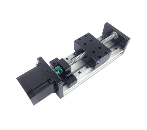 Rock Solid Linear Guide Motion Module Rail For CNC Tables With Nema23 Stepper And 1204 Ballscrew, 800mm Travel, Ultra High Precision 0.03mm, Speed 0-50mm/s, Horizontal Load Up To 60kg, Ideal For CNC, Robotics And Automation, angled view