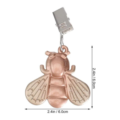 Alloy Tablecloth Clips Eight Pack 2.36 Inch Wide Non Slip Outdoor Tablecloth Holders with insect pendant, windproof secure fit, size shown