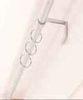 12 Piece Zinc Alloy Shower Curtain Hooks With Smooth Glide Double Sided Rings For Bathroom Rods No Tools Needed Easy Install Durable Rust Resistant With Shiny Silver Finish installed on a rod