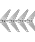 Real Deal Premium Heavy Duty Gate Hinges 4 Pack Galvanized Steel Strap Hardware For Wooden Fences Barn Shed Doors Yard Gates Outdoor Rust Resistant, silver metal hinges.