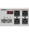 Beefy Four-Outlet Heavy Duty Power Strip With 3330 Joules Surge Protector on white background with red switch