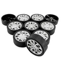 10 Piece Toy Car Wheel Set With Rubber Tires And 5 Round Shafts Axles For DIY RC Cars Trucks Robots Replacement Wheel Kit