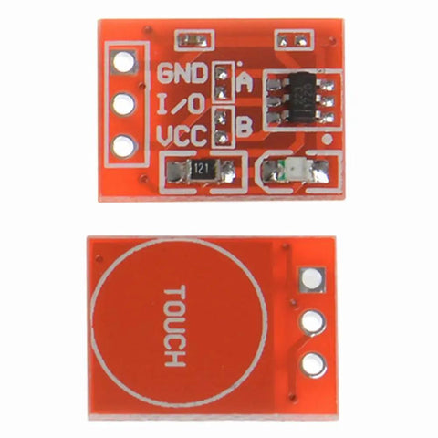 Twenty Piece Capacitive Touch Switch Modules TTP223 2.5 To 5.5V Self Lock Or No Lock For Arduino front and back view