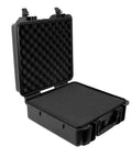 Open black IP67 Weatherproof Shockproof Rugged Hard Case with custom foam insert for gear protection, 19x16x6 inch, outdoor duty ready.