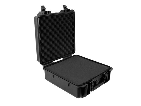Open black IP67 Weatherproof Shockproof Rugged Hard Case with custom foam insert for gear protection, 19x16x6 inch, outdoor duty ready.