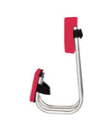 Side view of Garden Knee Seat Kneeler Stool With Strap, Portable Leg Brace For Gardening And Farm Work, steel frame, red pad.