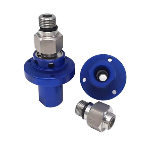 Top Shelf Rotary Joint Closed Seal Replacement For Industrial Machinery, compact blue design, heavy-duty hydraulic use.