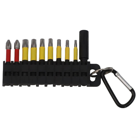 10 Piece Impact Driver Bit Set 50mm PH2 Screwdriver Bits T30 T40 Torx High Hardness HRC62 Metal Construction Kit Tools For Heavy Duty Jobs with carabiner holder