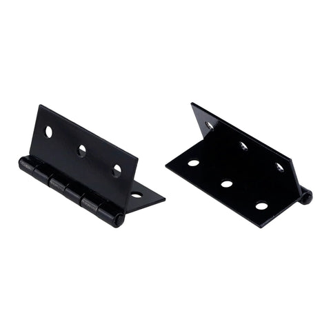 2 Inch Black Iron Door Hinges Set of 12 With Mounting Screws For Cabinets Doors Gates Barns And Interior Use, two hinges shown