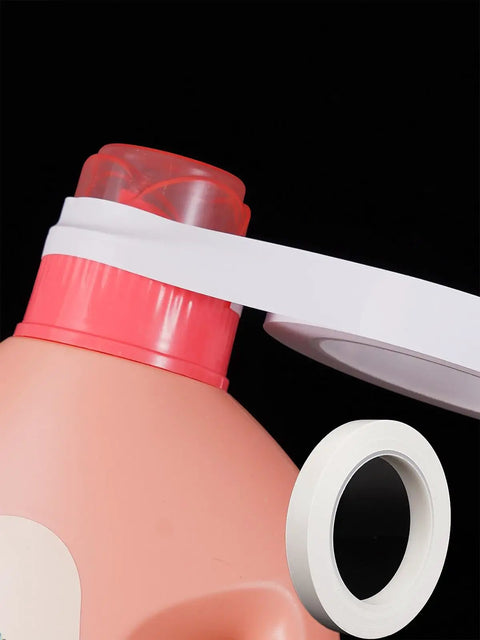 Close-up of No Spill Leakproof Bottle Sealing Tape 1.18In By 108Ft Keeps Liquids In securing a bottle lid, showing its effectiveness.