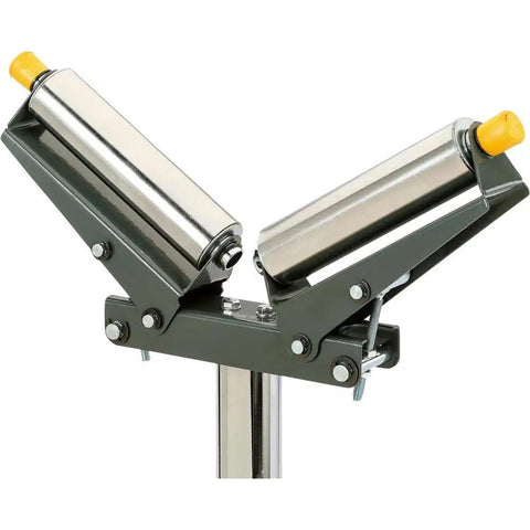 Beefy Tilting Roller Stand With Adjustable Height From 26 To 44 Inches Featuring Oil Free Ball Bearings For Slick Smooth Rolling And A Tough 150 Pound Rating That Supports Long Boards Like A Champ During Milling Or Build Work