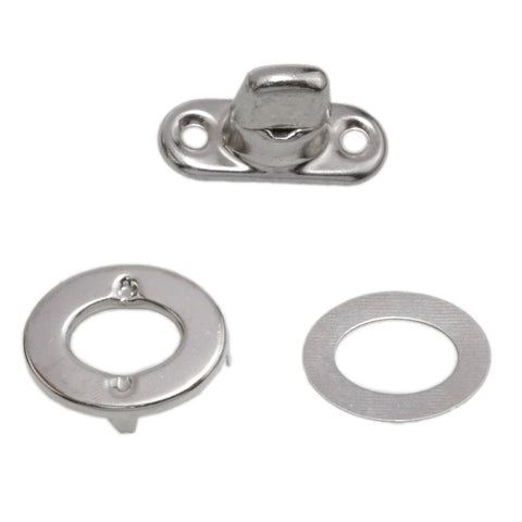 Marine-grade stainless steel twist-lock fastener set with base plate, retainer, and washer (12 pcs) for boats and RVs
