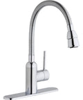 Laundry Utility Faucet With Flexible Spout And Forward Lever In Chrome Finish, Dual Function Aerated And Spray Hand Spray, 1.5 GPM