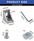 Seekliny 24pcs corner bracket set for 2020 aluminum extrusion, silver metal with M5 screws and Allen wrench