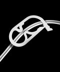 Close-up of a white plastic clamp on tubing, part of a Five Pack Adjustable Plastic Tubing Clamps For One Eighth To One Quarter Inch Tubing Water Flow Control Tube Clips For Beer Bottles Plumbing Instruments And Equipment White