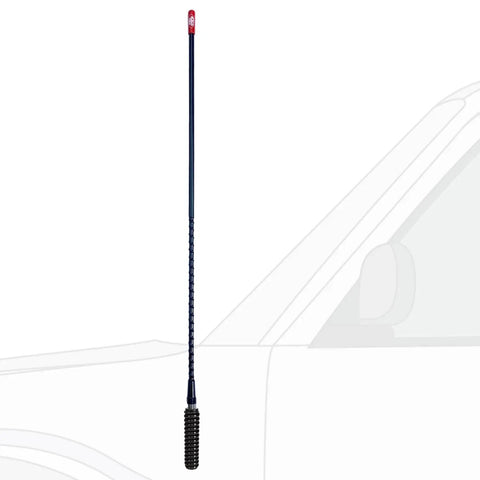 3 Foot Fiberglass CB Radio Antenna Built Beefed Up With 1000 Watt Power, Heavy Duty Black Stainless Steel Spring image on vehicle