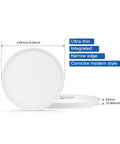 18W Ultra Thin Flush Mount LED Ceiling Light 8.9 Inch 6500K Daylight White, 1800 Lumen, side view showing dimensions and features