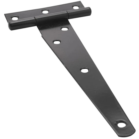 Heavy Duty 6 Inch T Strap Door Hinges 4 Pack Tee Shed Gate Hinges For Wooden Doors And Cabinets Black Finish Strong Steel